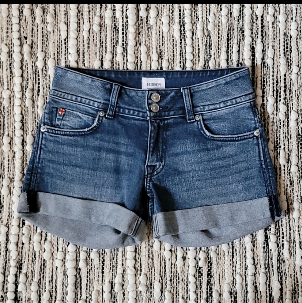 Hudson‎ Mid Rise Denim Shorts Size 24